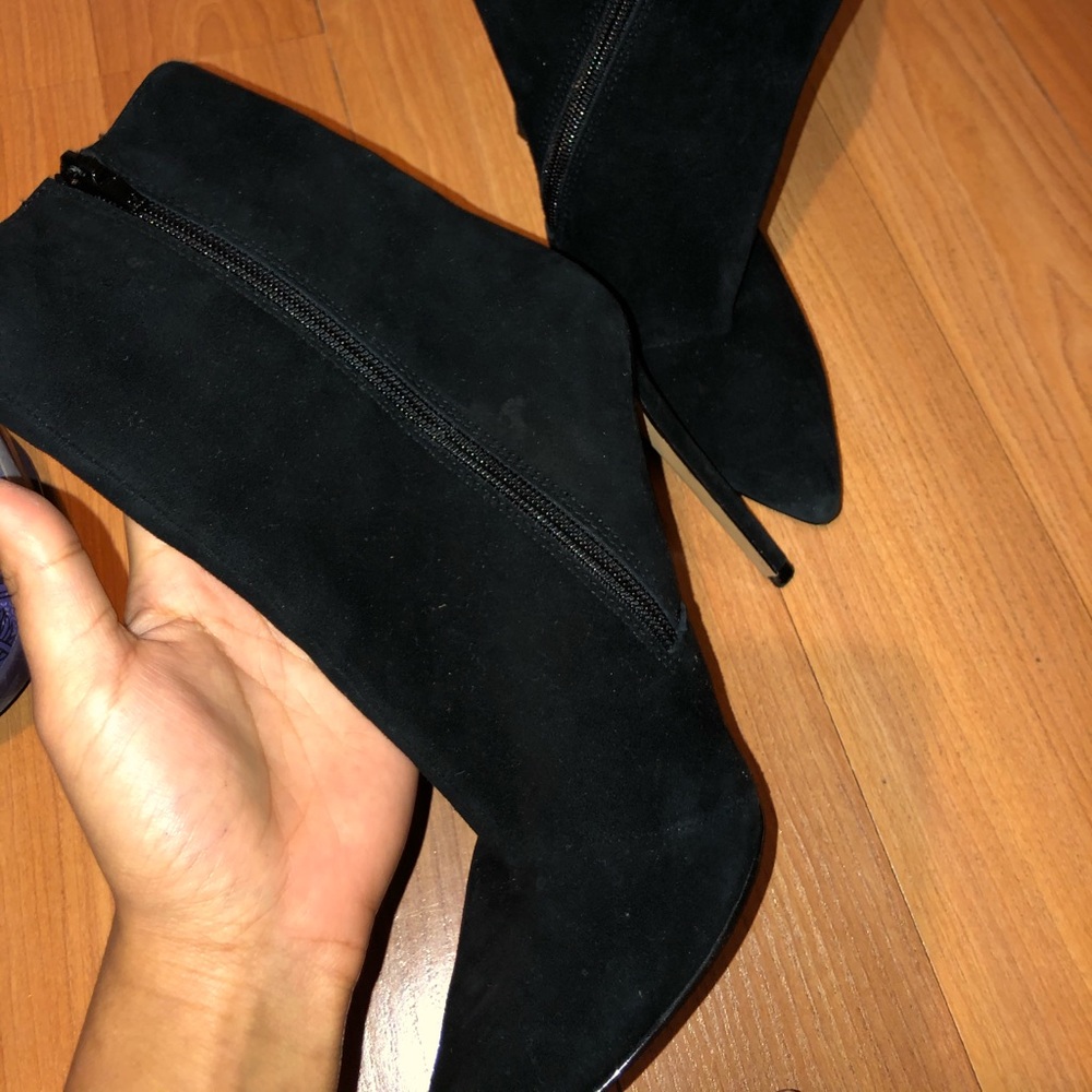 Suede heel booties